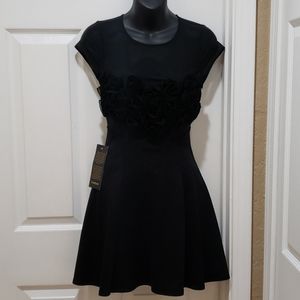NWT Flirty Rosette Flare Dress